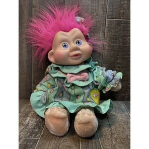 Vintage Applause Troll‎ Doll 1986 Pink Hair Plush Megatroll 12"